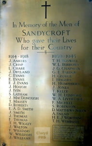 sandycroft ww1 plaque