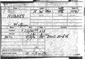 HUGHES, William - Medal Card - 2